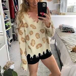 Tan leopard sweater